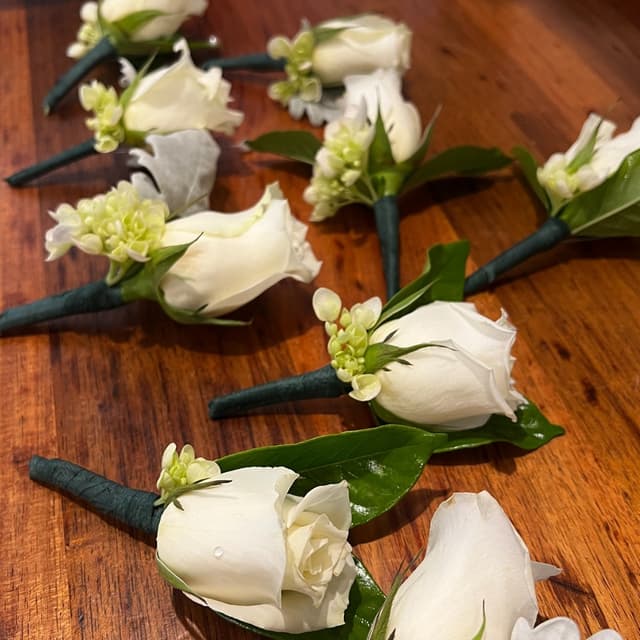 Boutonnières made for Coosage, Kristin's home corsage business.